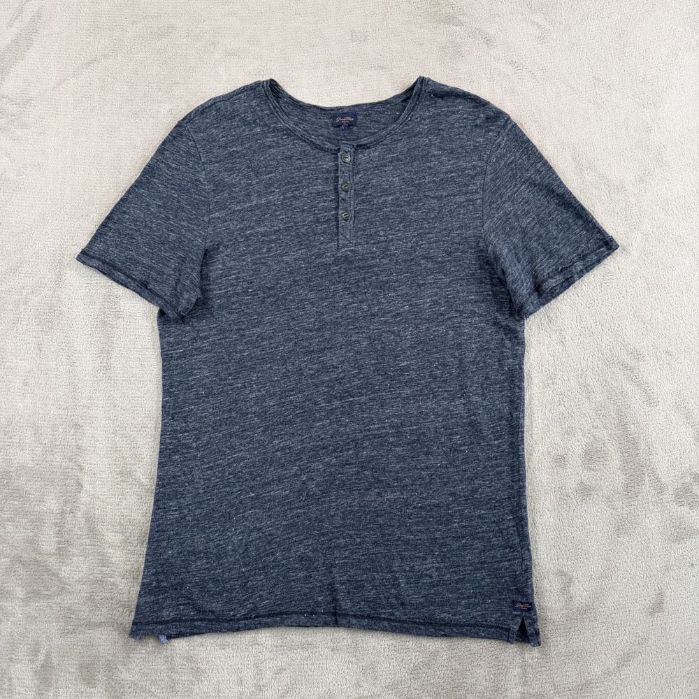 Good Man Brand Henley T Shirt in Heather Gray 100% Linen Men Medium Coastal